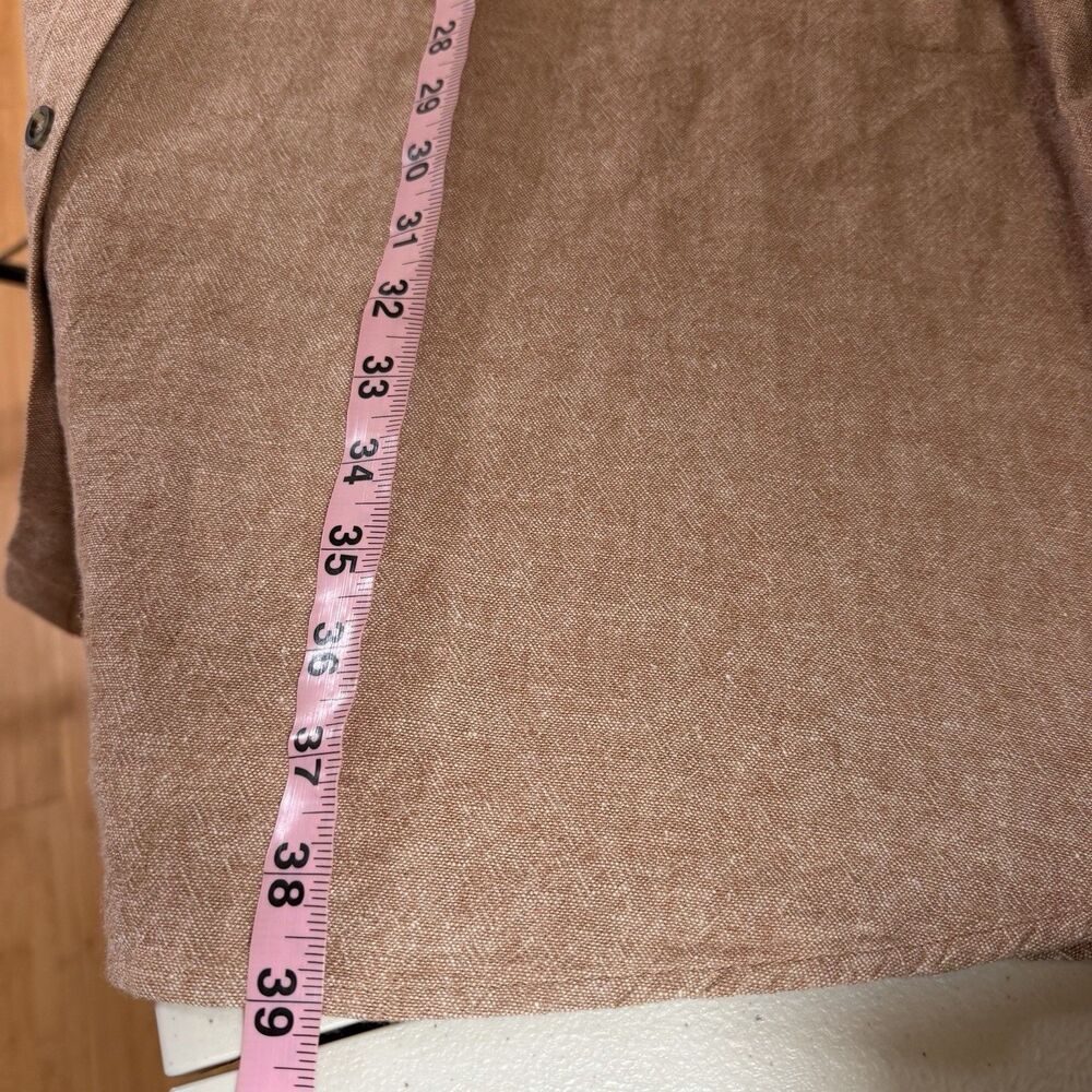 Susan Graver Linen Blend Shirt Dress Womens 1X Button Front Coastal Lagenlook - Picture 8 of 11